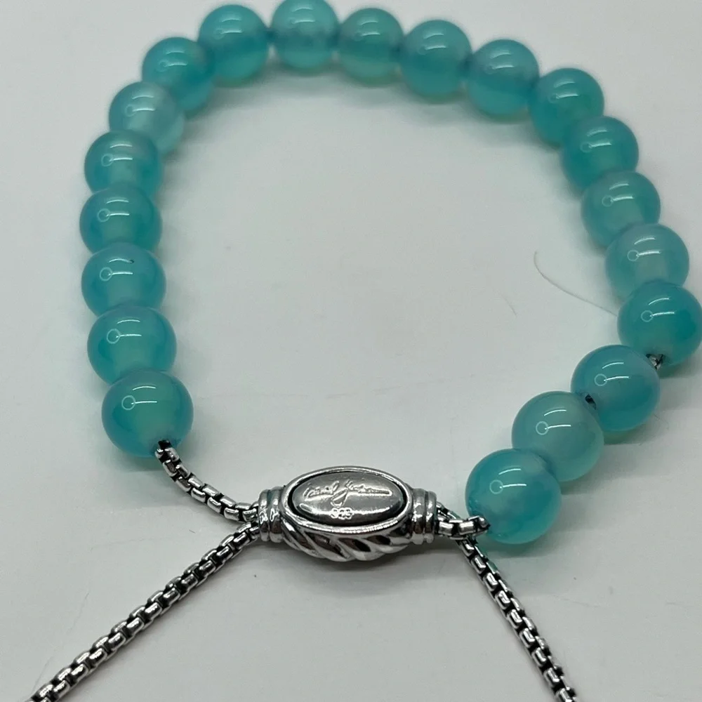 David Yurman woman’s aqua Caledonia spiritual bead bracelet 8mm